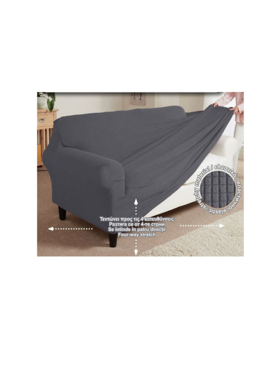 JumT Elastic Cover for Three Seater Sofa Grey 180x245cm 1pcs 123.666.713