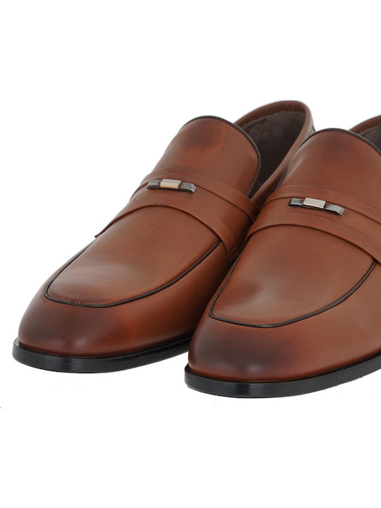 Leder Herren Mokassins in Tabac Braun Farbe