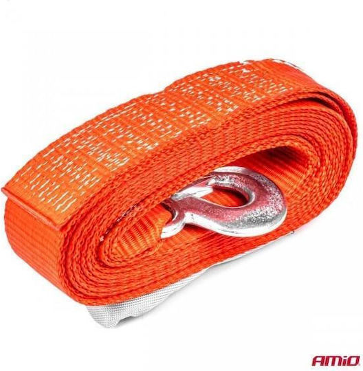 AMiO Car Towing Strap with Tensile Strength Up to 7 Tons 5m in Orange Colour