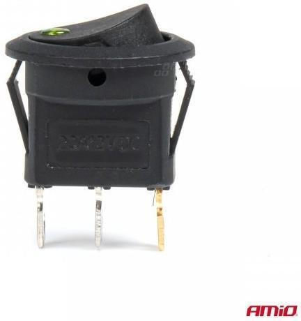 AMiO Διακόπτης On/Off Αυτοκινήτου 12V Universal Πράσινο
