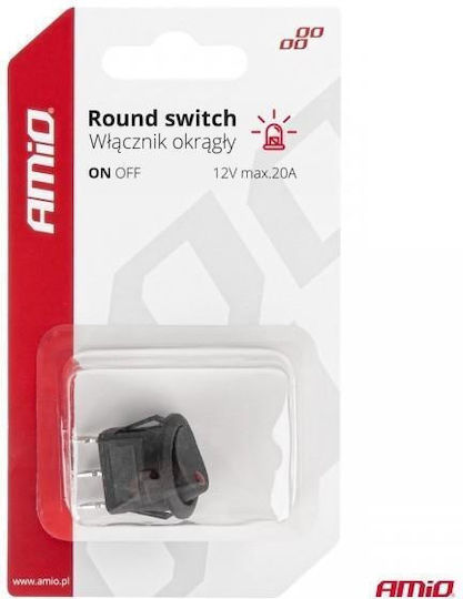 AMiO Comutator On/Off auto 12V Universal Roșu