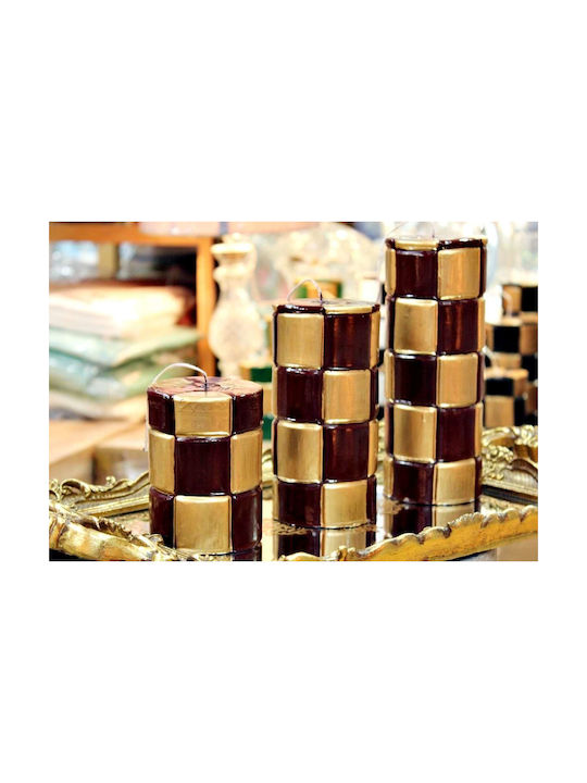 Carve Gold Bordeaux Square Candle 7.5*10