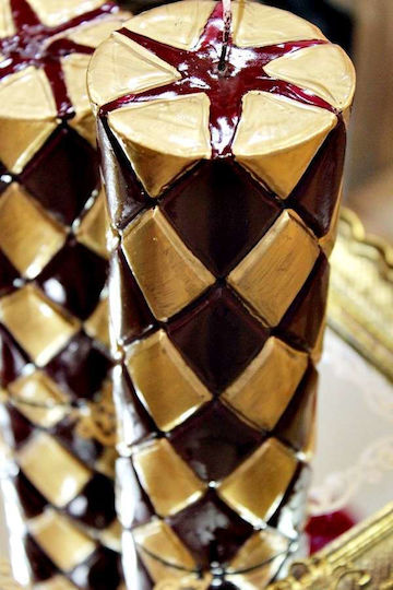 Carve Gold Bordeaux Rhombus Candle 7.5*10