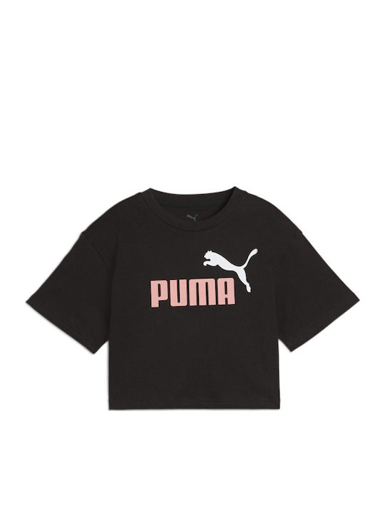 PUMA Kids Top Short-sleeved Black Red Logo