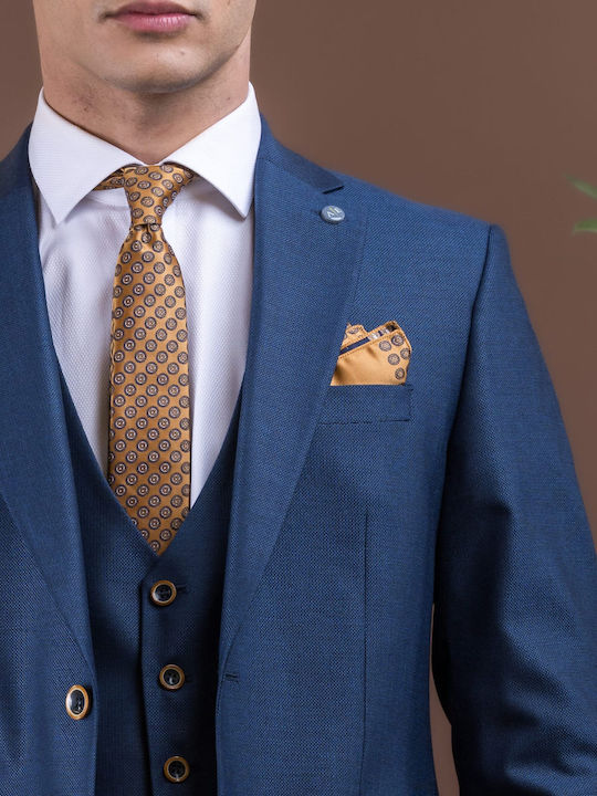 Costum Bărbați Cu vestă cu Croială Strâmtă BLUE