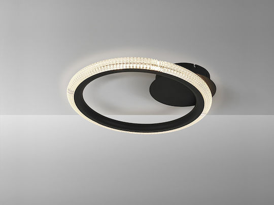 Ring Φωτιστικό Τοίχου με Ενσωματωμένο LED Μαύρο 40εκ.