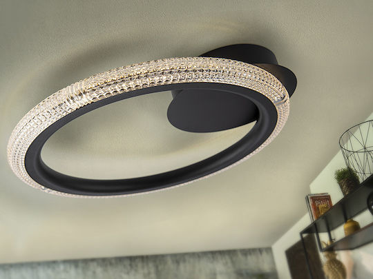Ring Φωτιστικό Τοίχου με Ενσωματωμένο LED Μαύρο 40εκ.