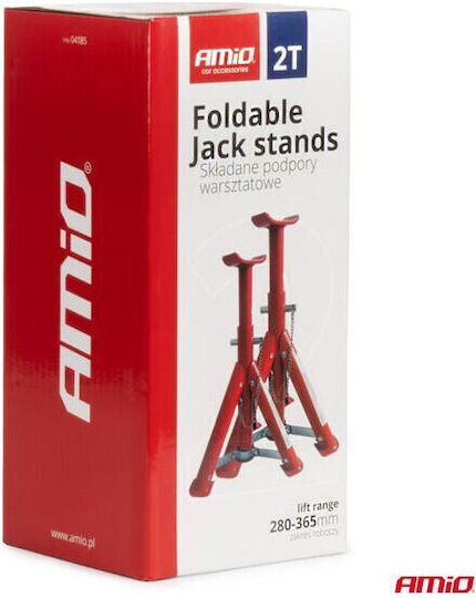 AMiO Set Car Support Stands for Vehicles with Maximum Lifting Capacity up to 2 Tons