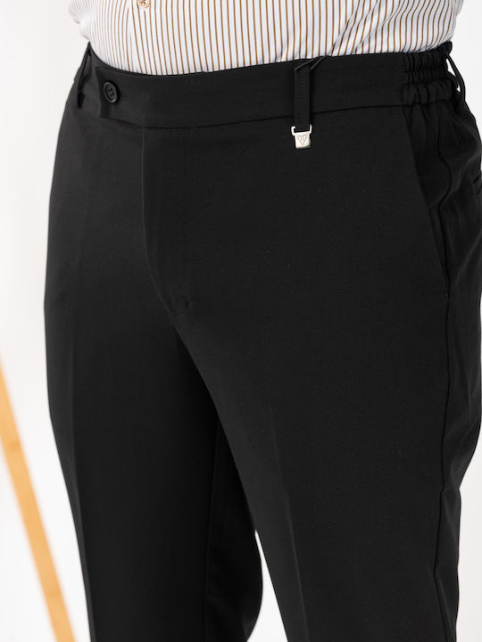 Trousers Elastic in Slim Fit Black