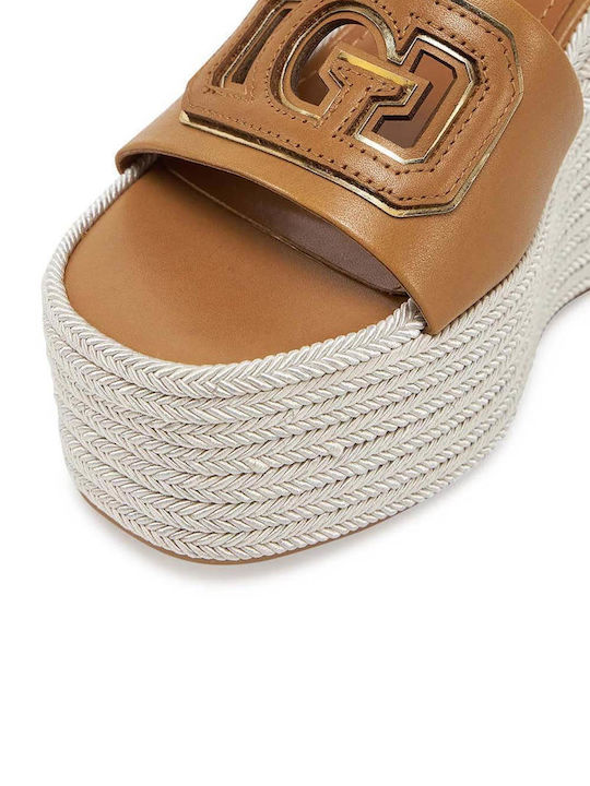 Women's Ankle Strap Platforms Brown