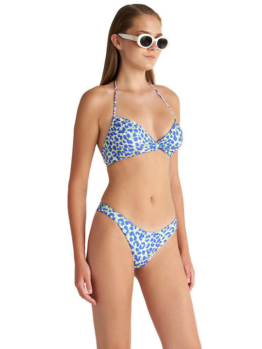 Bikini Τριγωνάκι με Ενίσχυση Animal Print Μπλε