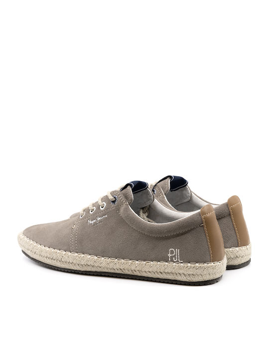 Tourist Leather Men's Espadrilles in Beige Color