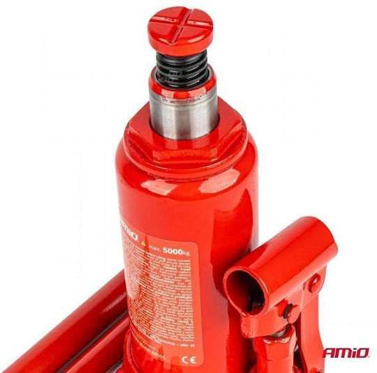 AMiO Hydraulic Bottle Jack with Lifting Capacity up to 38cm and Weight Capacity up to 5 Tons