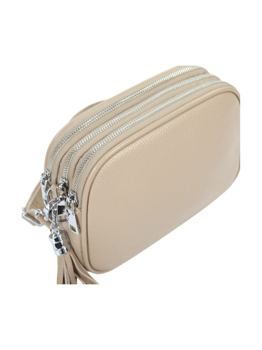 Leder Damentasche Umhängetasche Taupe