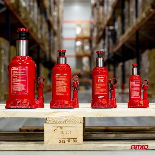 AMiO Hydraulic Bottle Jack with Lifting Capacity up to 38cm and Weight Capacity up to 5 Tons