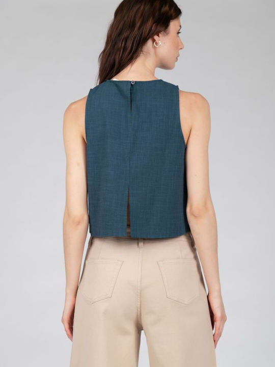 Damen Bluse Baumwolle Grün