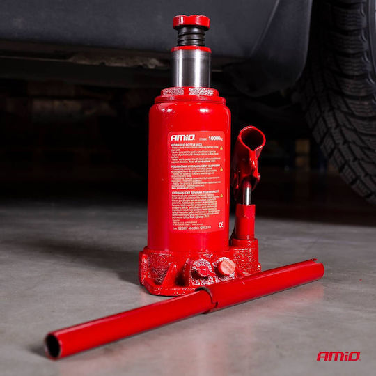 AMiO Hydraulic Bottle Jack with Lifting Capacity up to 38.5cm and Weight Capacity up to 10 Tons