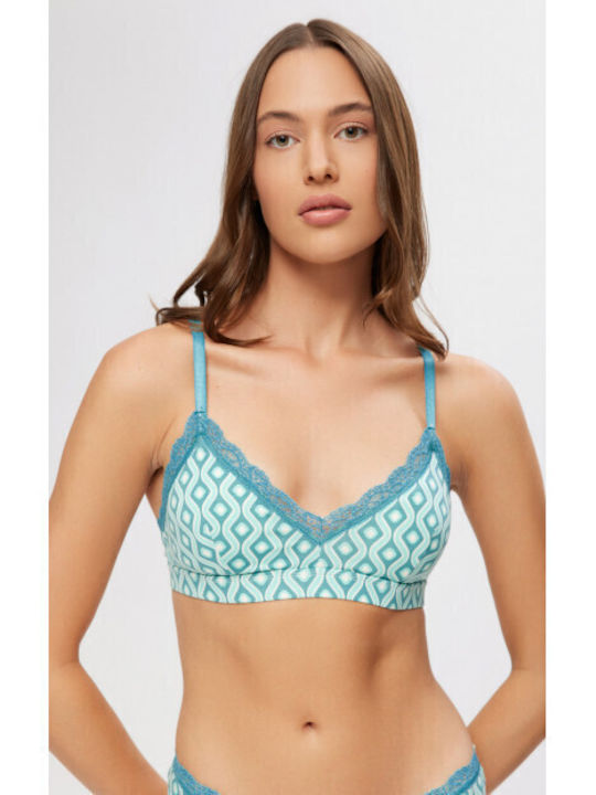 Minerva Fimelle Elegance Bralette Tencel Modal Light Removable Padding-90-8152b-geo Green-ecru