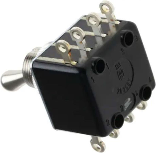 Rocker Switch On-off Four-pole DPDT 8 Pin 2A/250VAC Opening Φ13.0mm 17x23.5x26mm Marquardt 0133.0501