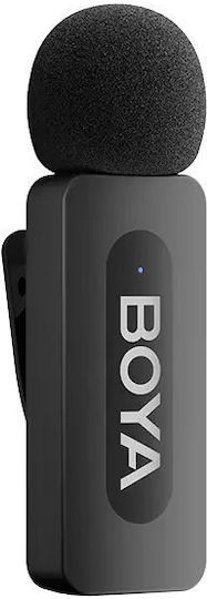 Boya BY-V3 USB-C & Lightning Безжично Микрофон Πέτου, Clip On за Мобилен в Черен Цвят