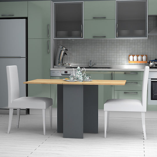 Pepe Masă Sala de mese Pliabil din Lemn Masiv Anthracite - Natural Beech 130x77x75buc