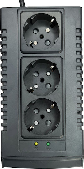 Powertech PT-AVR-1500 Compact Σταθεροποιητής Τάσης 1500VA με 3 Πρίζες Ρεύματος