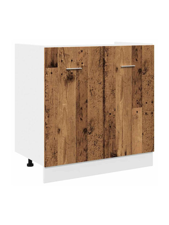 Комплект Кухненски Шкафове Висящи и Подови с плот за работа Weathered Wood 260x46x207бр