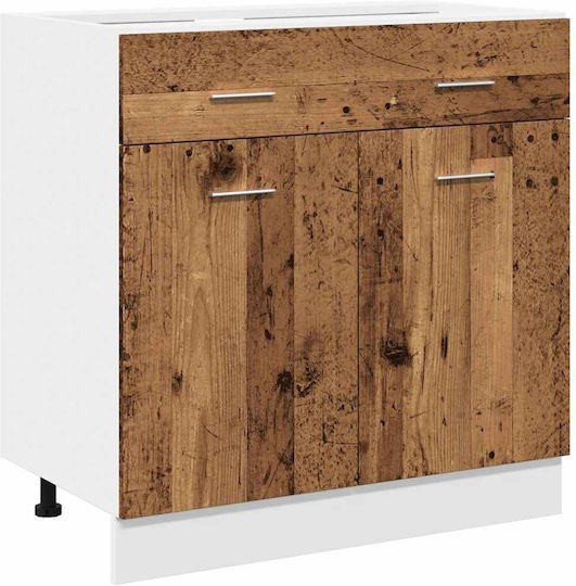 Set Dulapuri de Bucătărie Suspendate & de Podea cu Blat de Lucru Weathered Wood 260x46x207buc