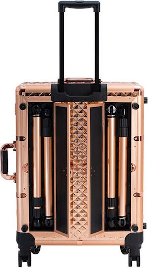 Foxy Metallic Cosmetic Case Wheeled Rose gold H45xW58xD22.5cm