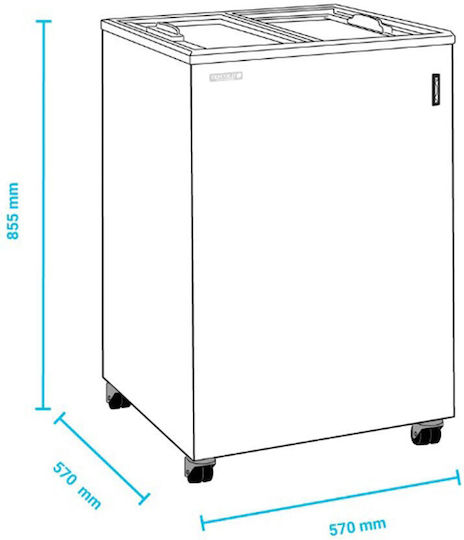 Congelator cu uși glisante drepte 570x570x897mm Ic101sc Tg478967
