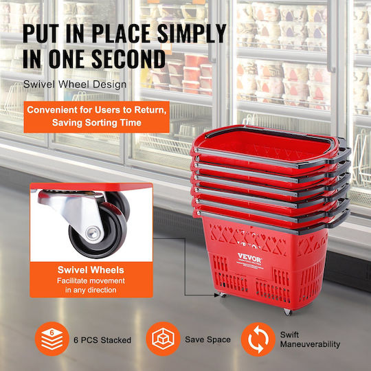 Vevor Shopping Basket Red