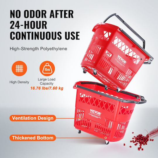 Vevor Shopping Basket Red