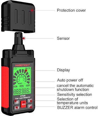 Habotest C2H6 / C4H10 / CH4 / CO Meter HT609
