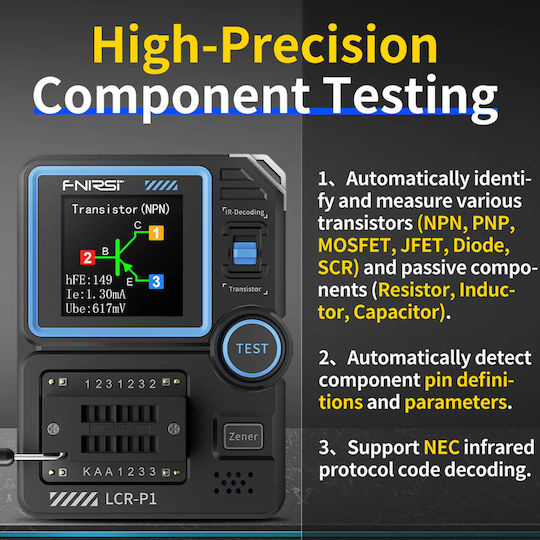 Fnirsi Oszilloskop Transistor Tester Lcr-p1 Wiederaufladbar