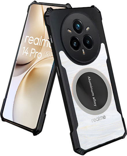Realme 14 Pro+ 5g Magnetic Plate Transparent Black Case
