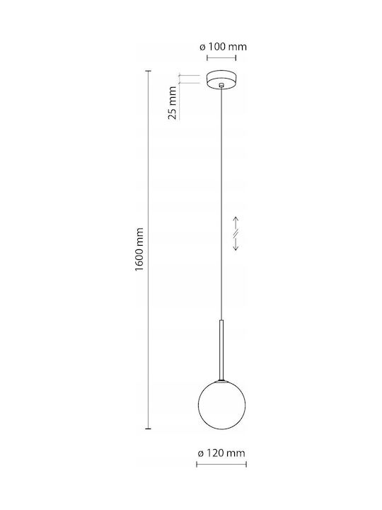 TK Lighting Martin Κρεμαστό Φωτιστικό Μαύρο με Ντουί G9 12x160εκ.