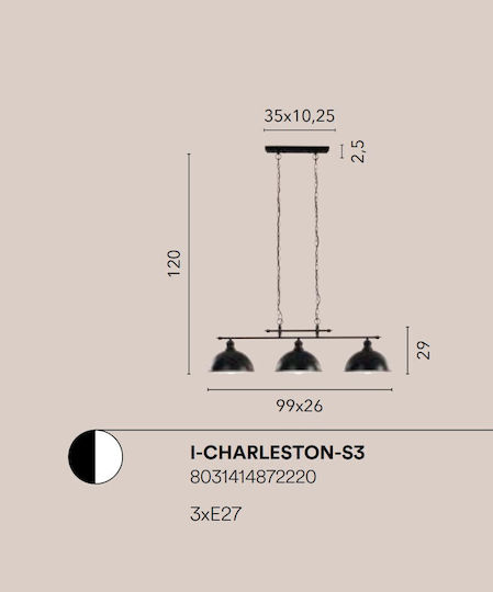 Fan Europe Charleston Lustră Suspendată Fan Europe Charleston Lustră Suspendată