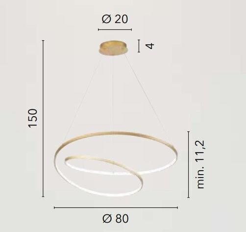 Fan Europe Led-Lieve-S80 Lustră Auriu 80x11.2x150cm.