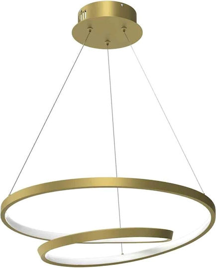 Powertech Κρεμαστό Φωτιστικό Χρυσό LED με Φυσικό Λευκό Φως 40x40εκ.