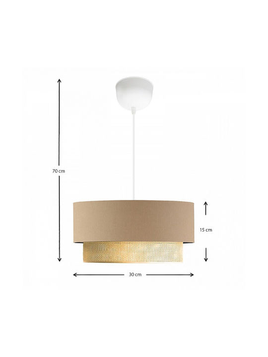 Megapap 0207394 Pendant Light Beige with Socket E27 30x15x70cm