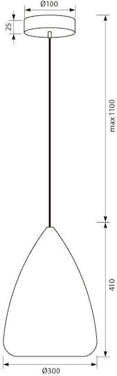 Vivalux Pendant Light Black with Socket E27 30x30x151cm