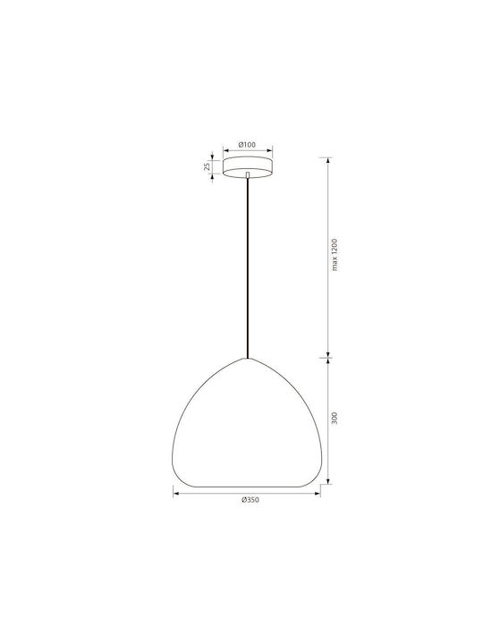 Vivalux Pendant Light Black with Socket E27 35x35x150cm