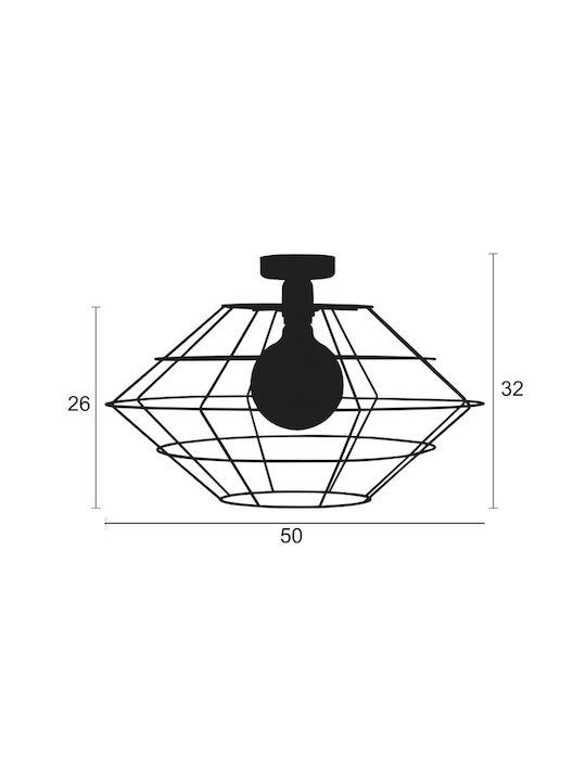 ArkoLight Pendant Light Black Grid with Socket E27 50cm