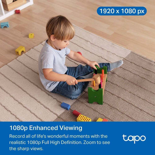 TP-LINK TAPO C201 v1 IP Κάμερα Παρακολούθησης Wi-Fi Full HD 1080p με Αμφίδρομη Επικοινωνία και Φακό 4mm