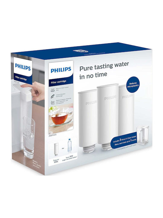 Philips Water Filter Replacement for Pitcher made of Activated Carbon Micro X-Clean 3pcs