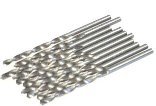 AWTools Set of 10 Diamond Drills HSS with Cylindrical Shank for Metal