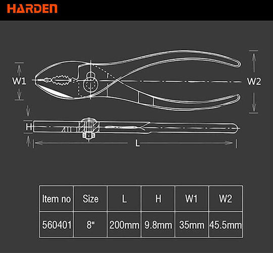 Harden Πένσα Ηλεκτρολόγου Μήκους 203.2mm