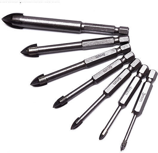 Harden Four-Cut Drill Carbide with Hexagonal Shank for Glass και Tiles 7mm