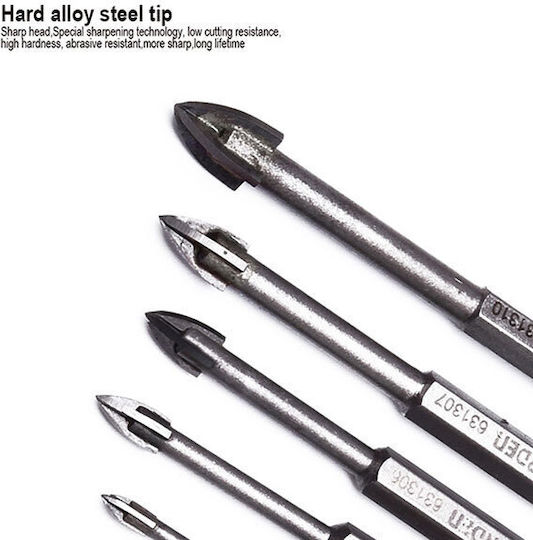 Harden Four-Cut Drill Carbide with Hexagonal Shank for Glass και Tiles 4mm