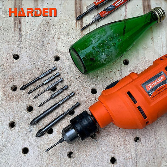Harden Four-Cut Drill Carbide with Hexagonal Shank for Glass και Tiles 4mm